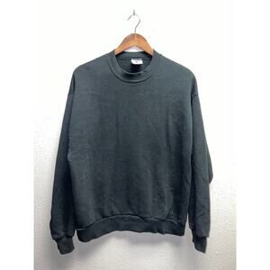 Vintage Black Blank Sweatshirt Jerzees Activewear 50/50 USA Made Crewneck 90s L